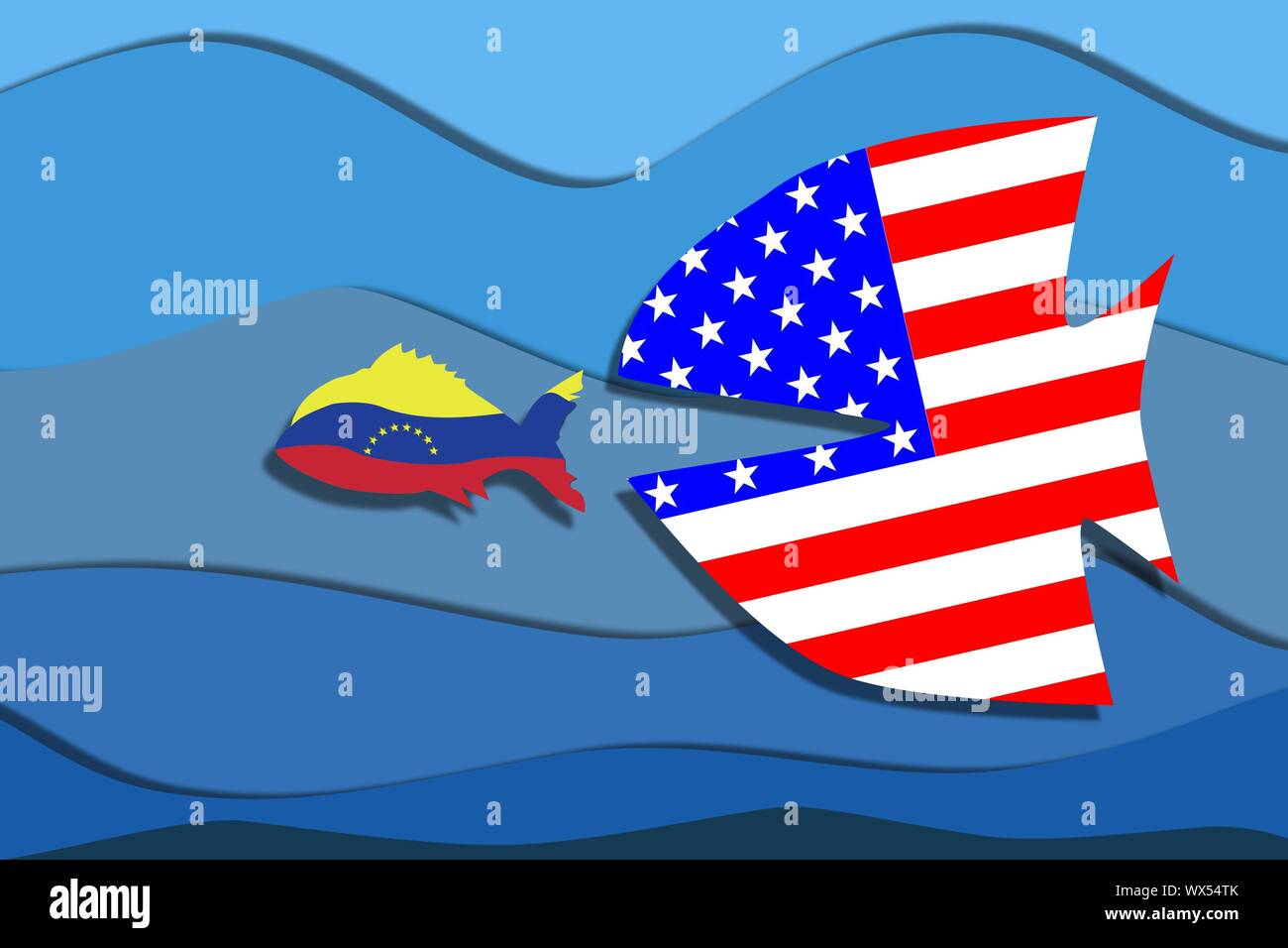 Fisch in der Farbe Flagge Venezuela Stockfoto