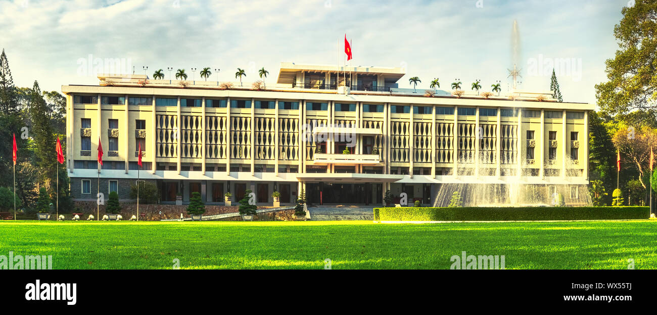 Unabhängigkeit Palace in Ho Chi Minh City, Vietnam. Panorama Stockfoto