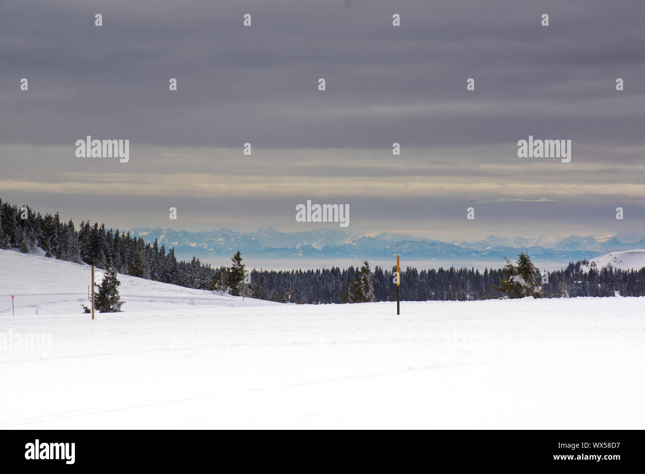 Bergpanorama skifahren Deutschland Stockfoto
