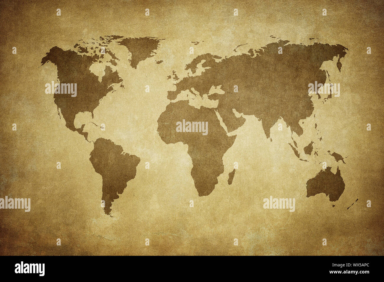 Grunge-Karte der Welt Stockfoto