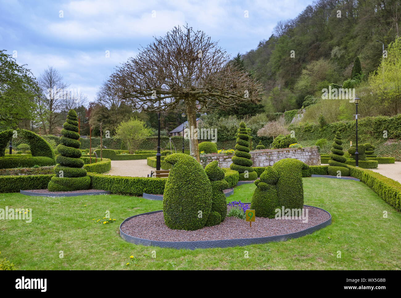 Bush Skulptur im Park - Durbuy, Belgien Stockfoto