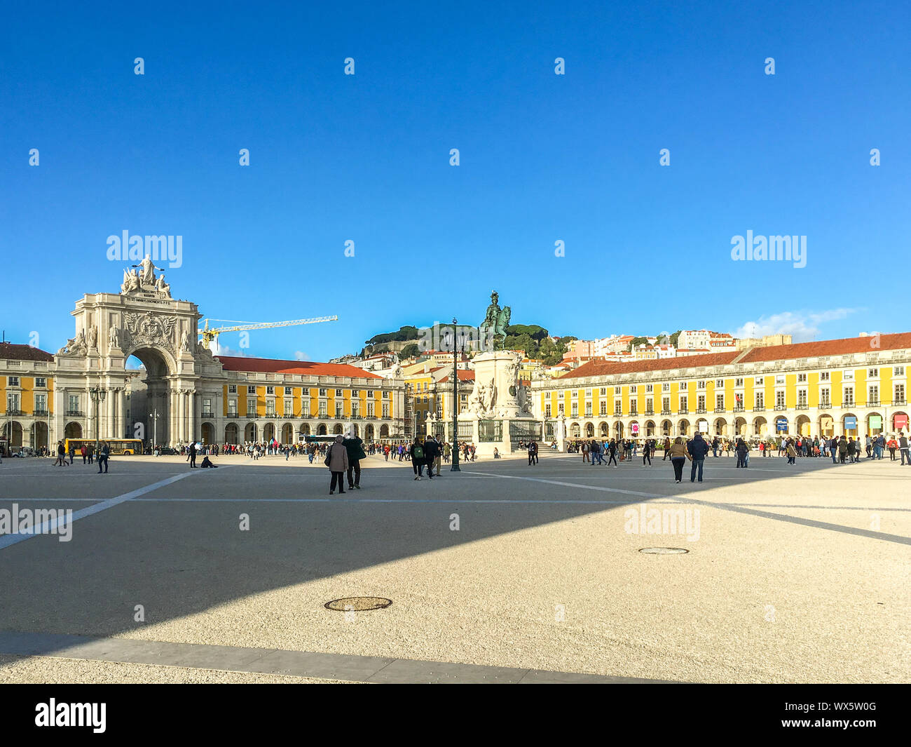 Blick auf die Statue von König José I in Lissabon Stockfoto