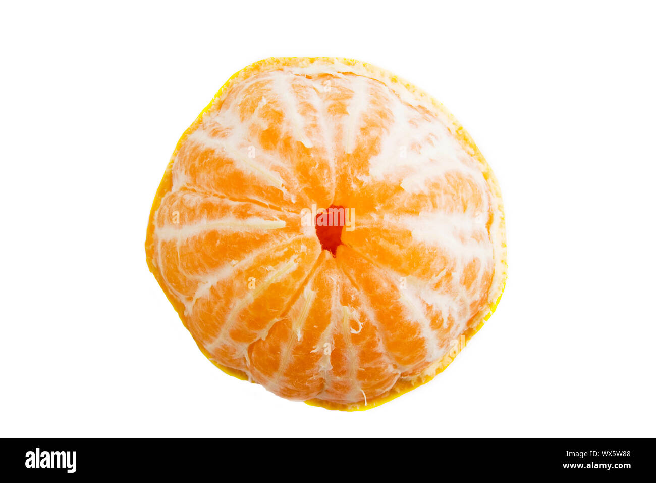 Eine teilweise geschälte Orange Stockfoto