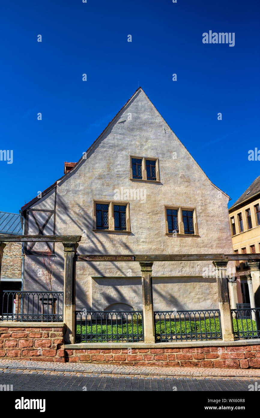 Eisleben, Luthers Geburtshaus Stockfoto