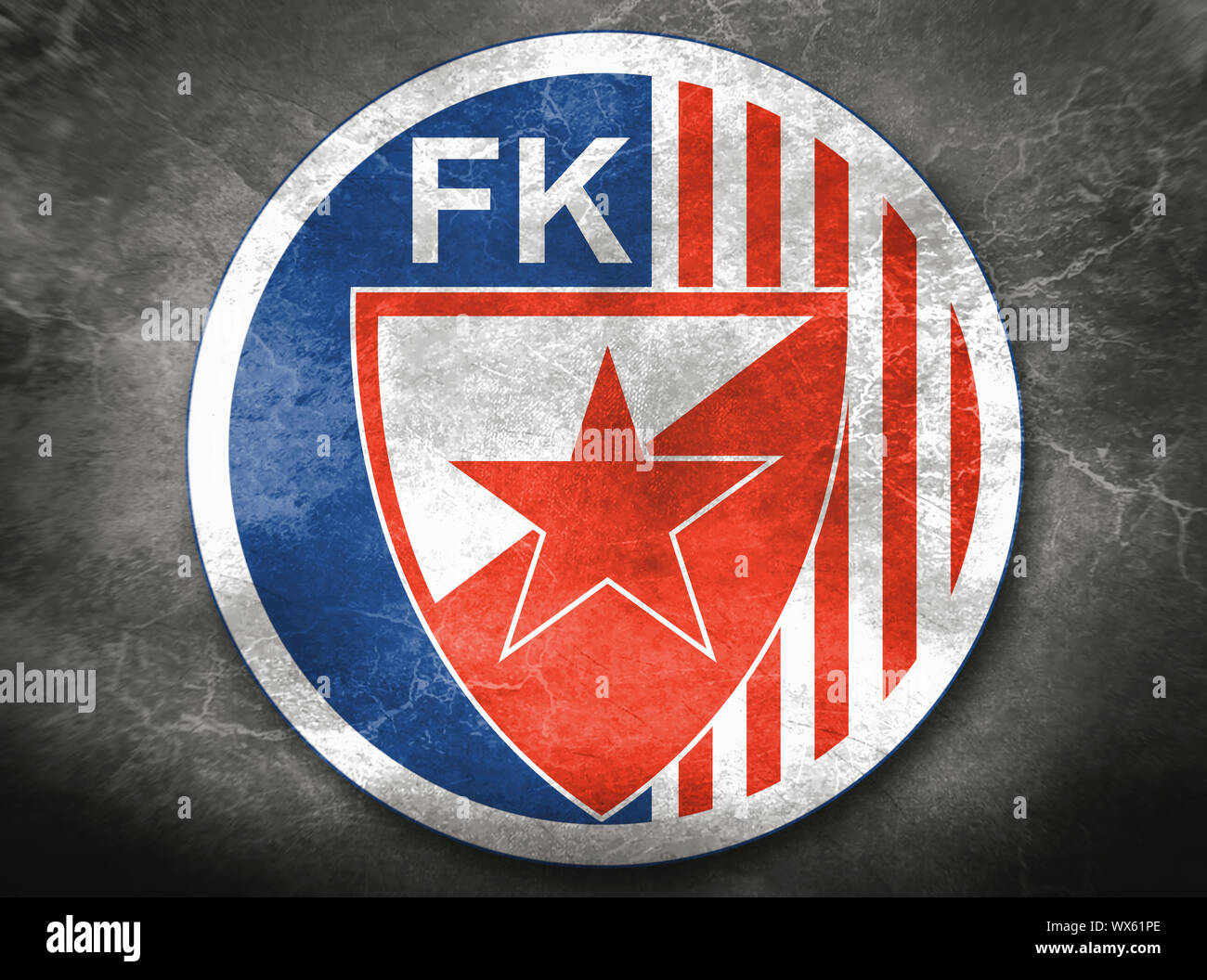 Wappen - Fußball Verein Roter Stern Belgrad, Serbien. Stockfoto