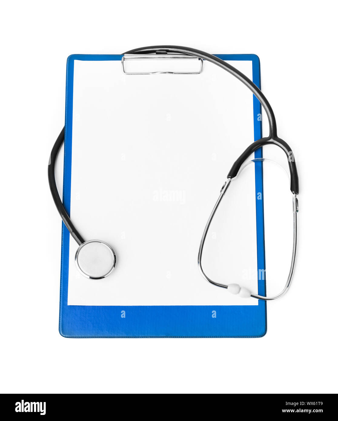 Medizinische Zwischenablage und Stethoskop Stockfoto