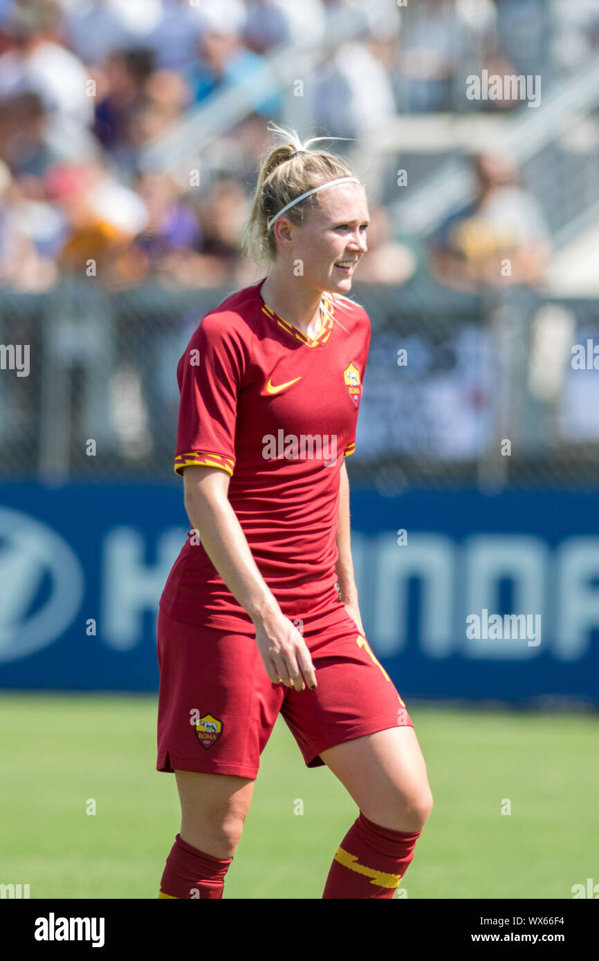 AMALIE THESTRUP als Roma während der Roma gegen Mailand, Rom, Italien, 15. September 2019, Fußball Italienische Fußball Serie A Frauen Meisterschaft Stockfoto