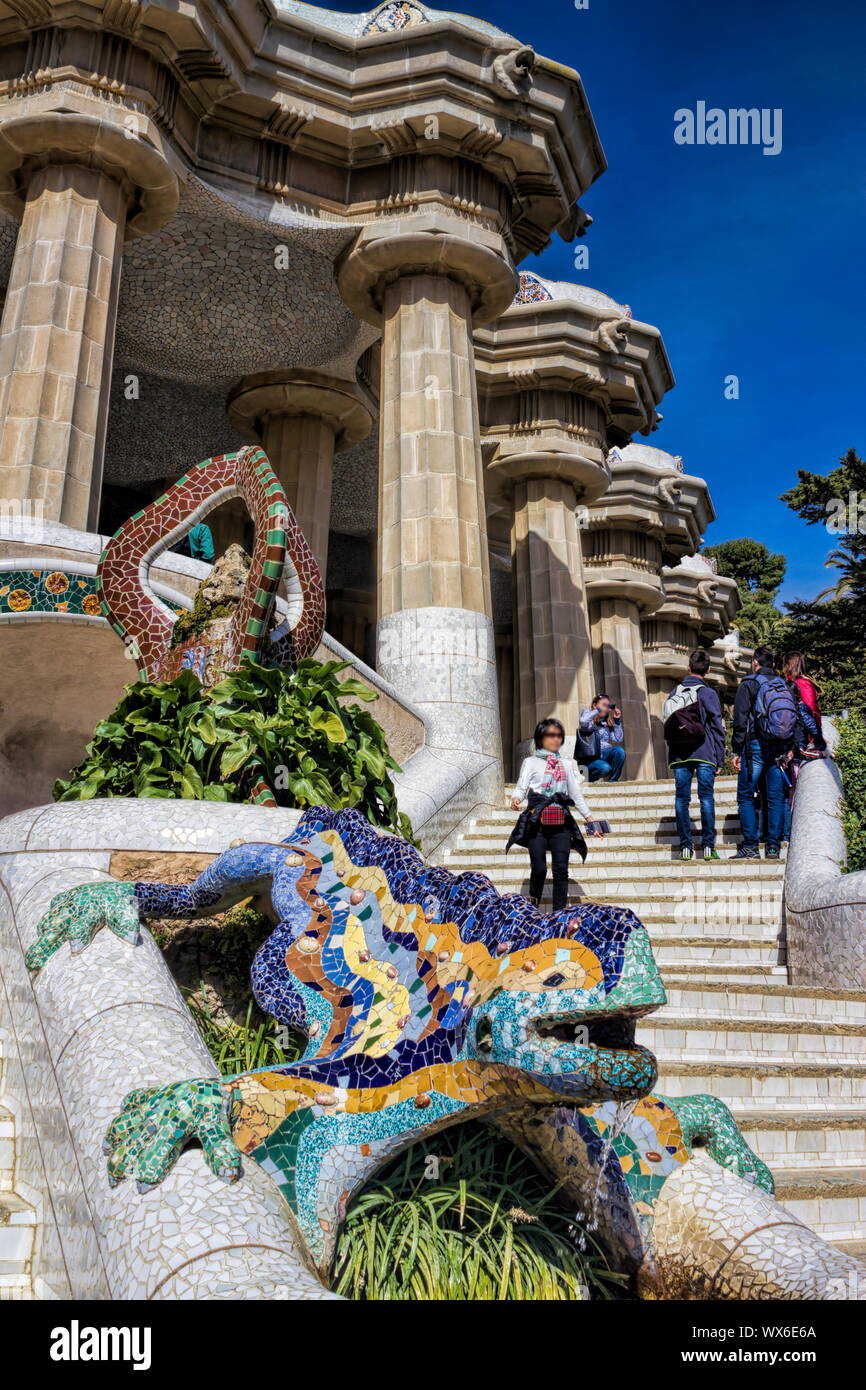 Barcelona Park Güell Stockfoto