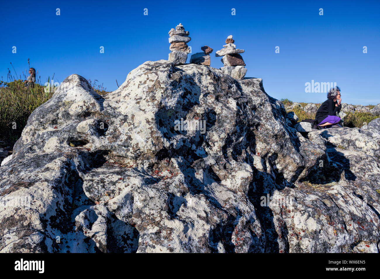 Meditation auf dem Tafelberg Stockfoto