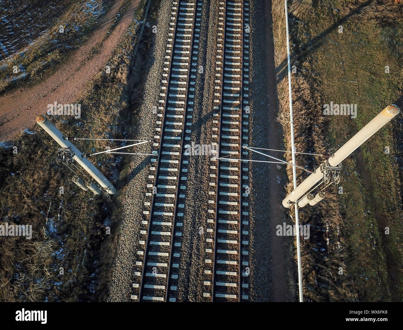 Dies sind die Details der Punkte, Schienen und Infrastruktur Stockfoto