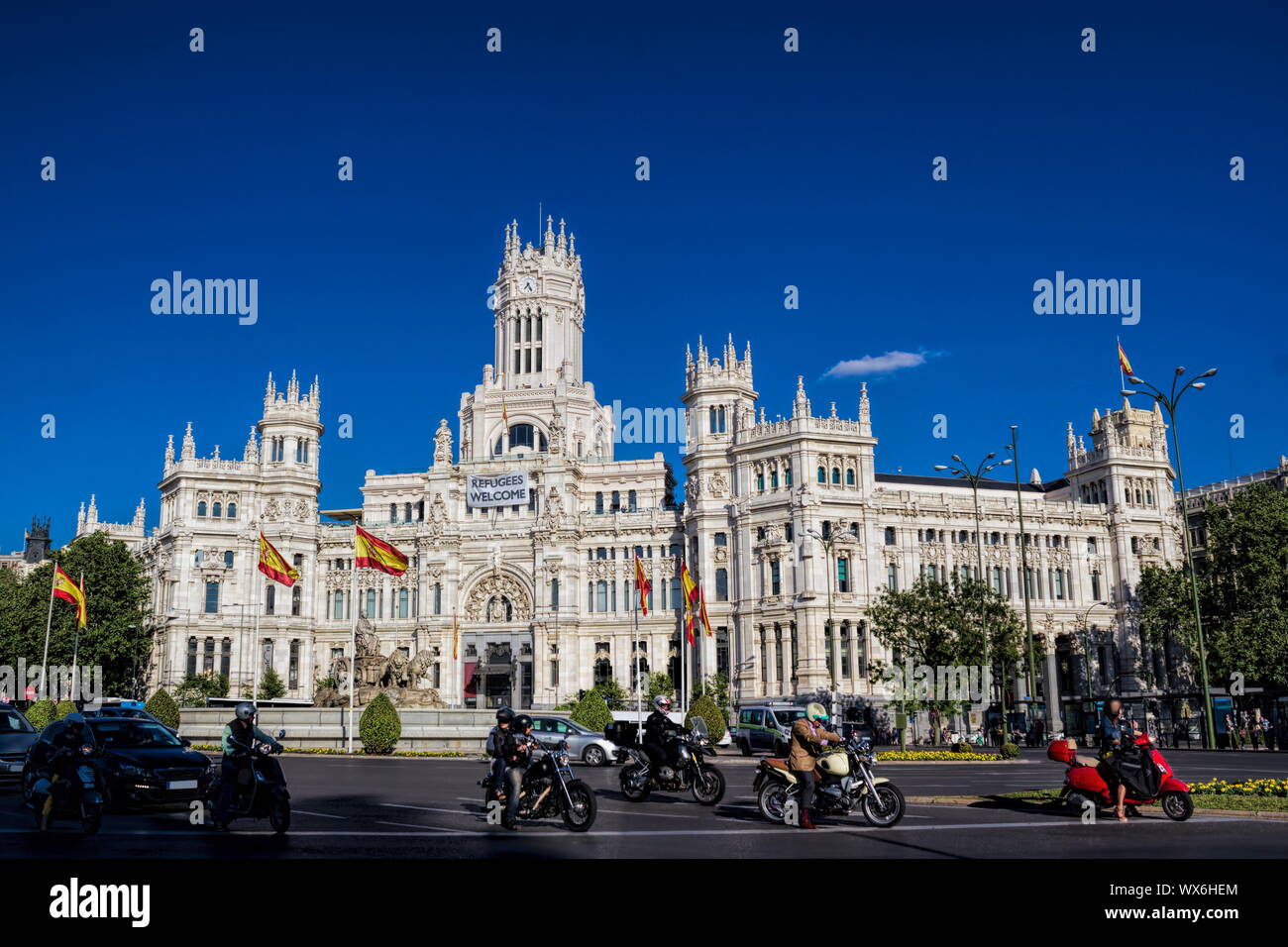 Madrid, Plaza de Cibeles Stockfoto