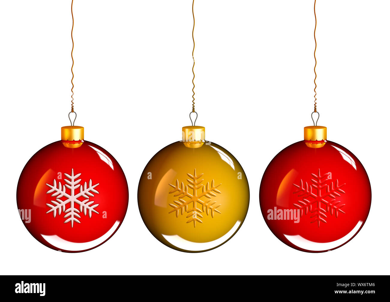 Christbaumkugeln Weihnachtskugeln in Gold-Rot als Ferien-Hintergrund Stockfoto