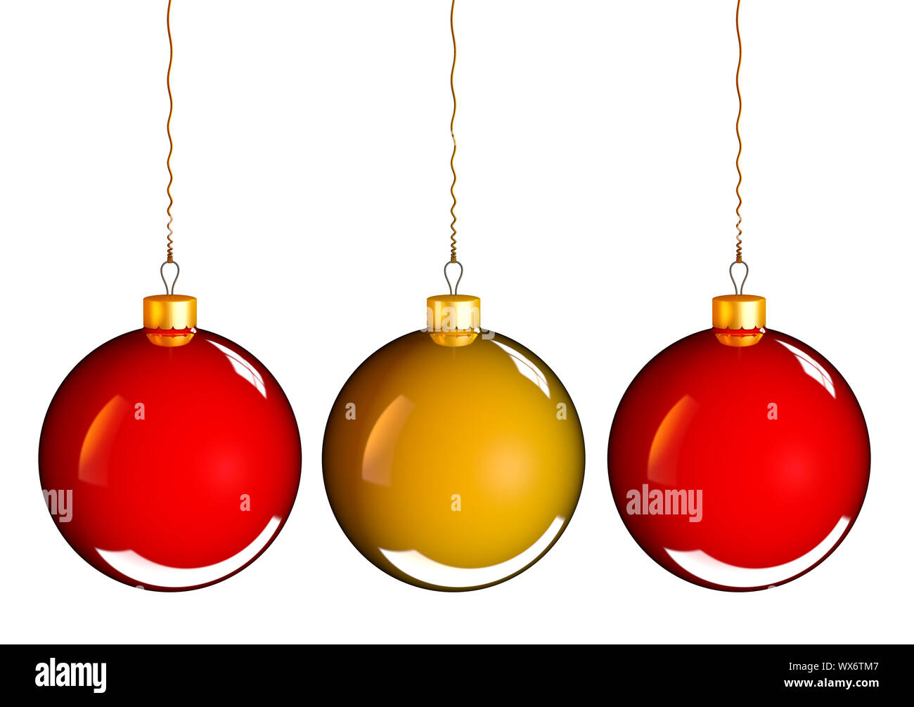 Christbaumkugeln Weihnachtskugeln in Gold-Rot als Ferien-Hintergrund Stockfoto
