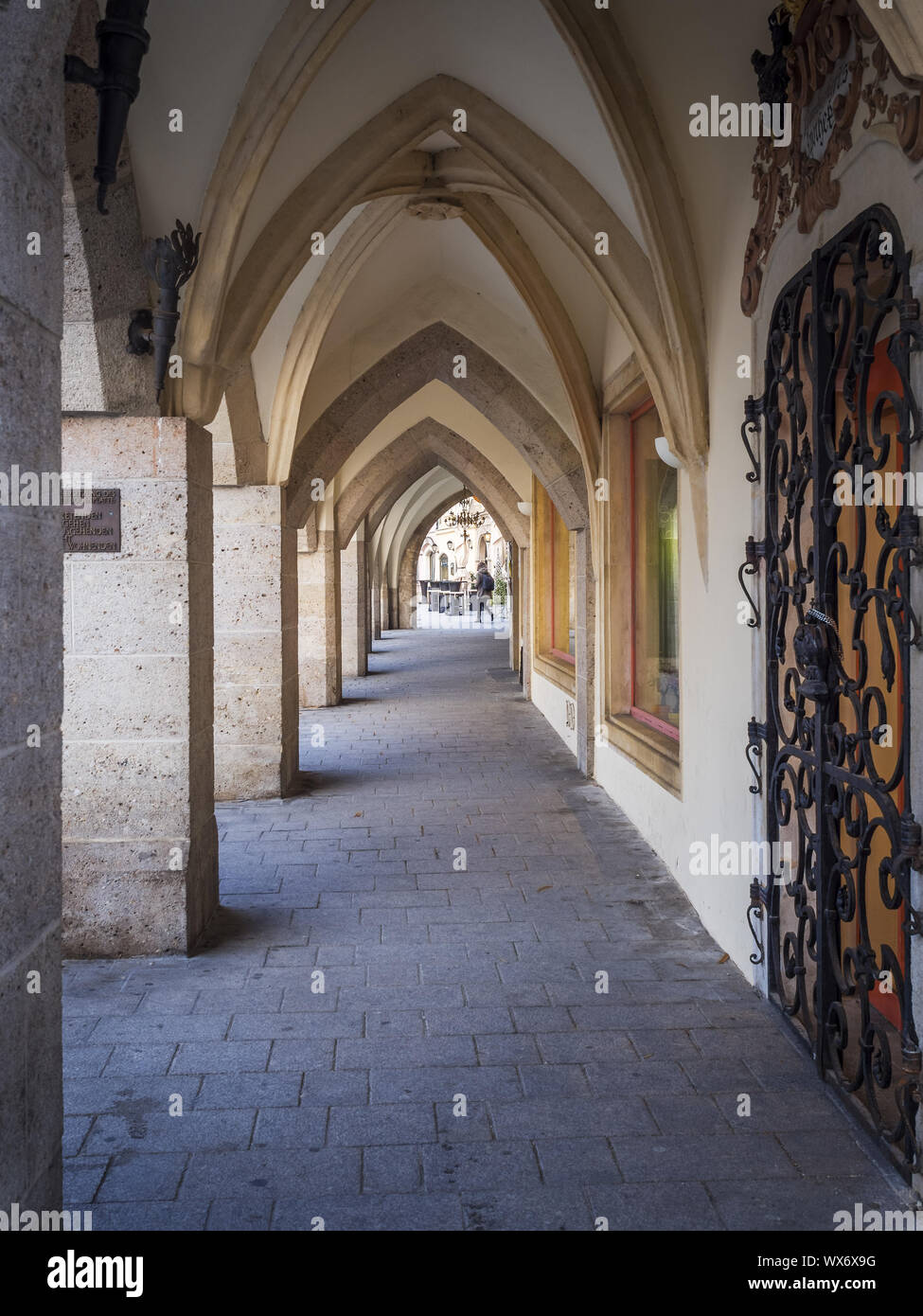 Arcade in der Stadt Wiener Neustadt Stockfoto