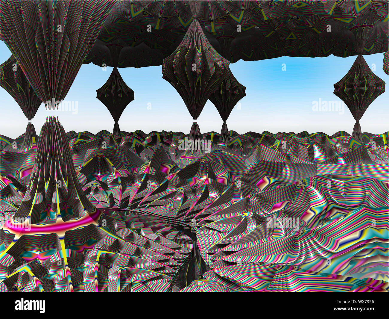Abstrakte farbenfrohe faraktal Bilder 3D-Rendering Stockfoto