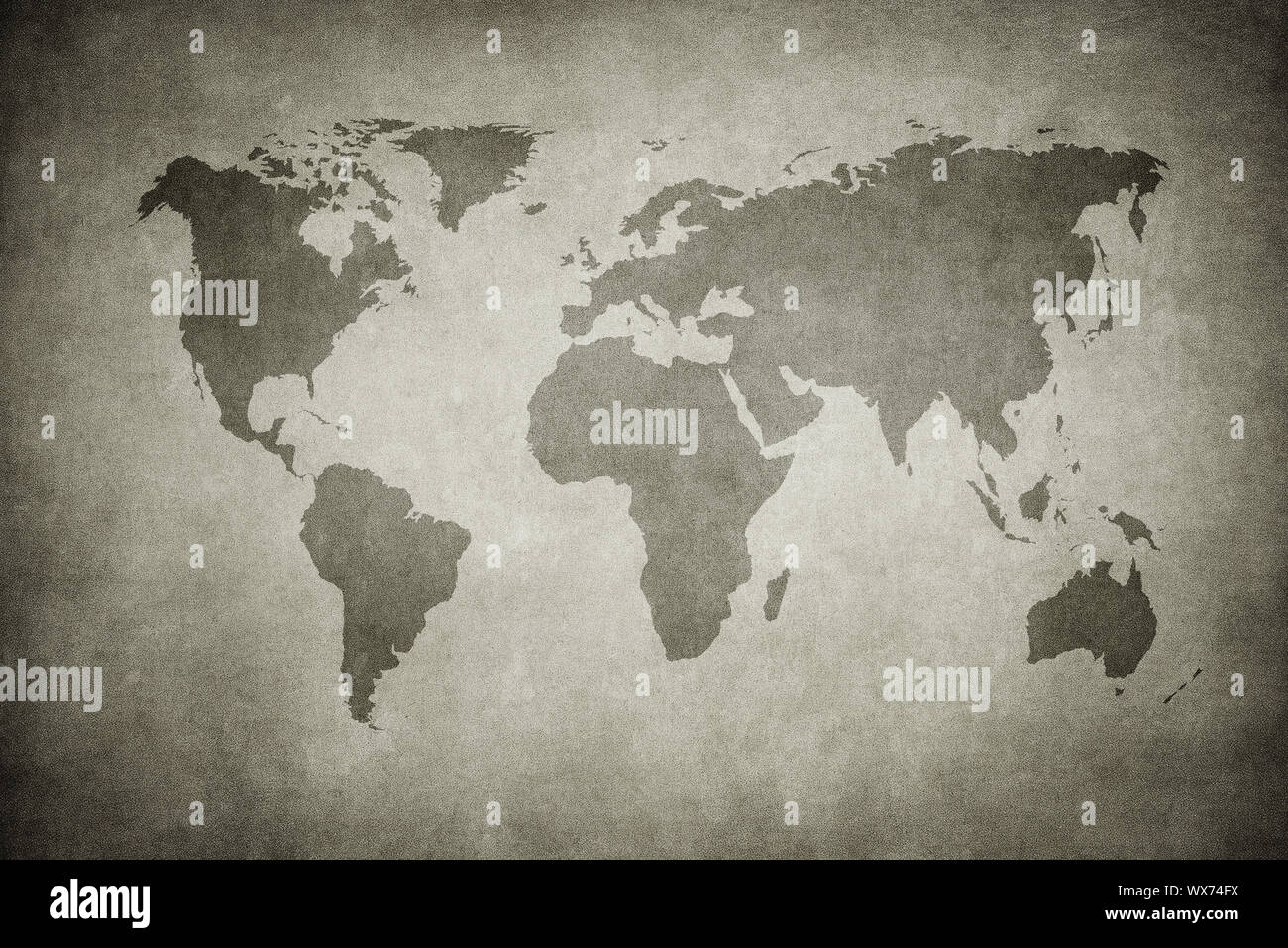 Grunge-Karte der Welt Stockfoto