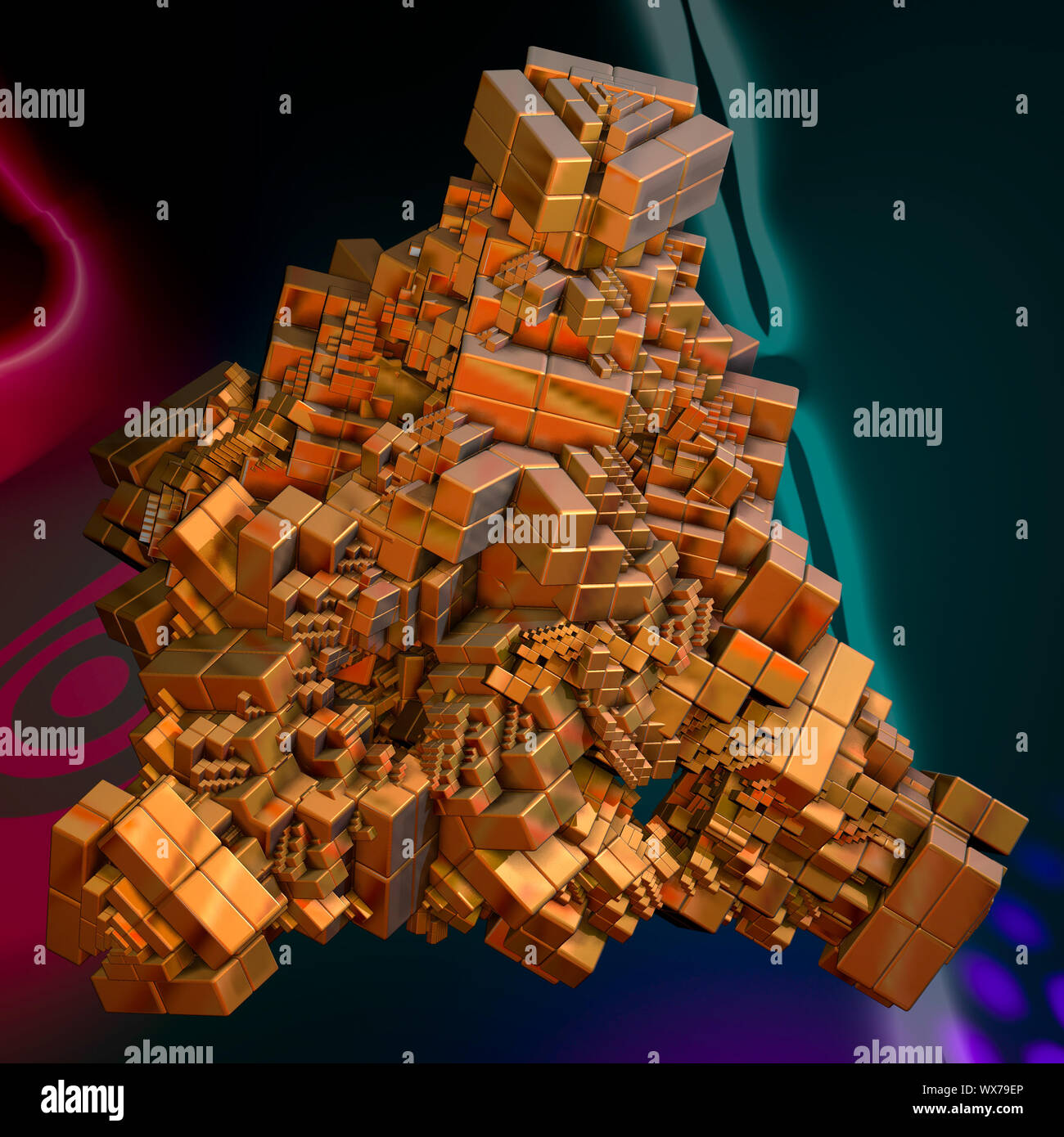 Abstrakte farbenfrohe faraktal Bilder 3D-Rendering Stockfoto
