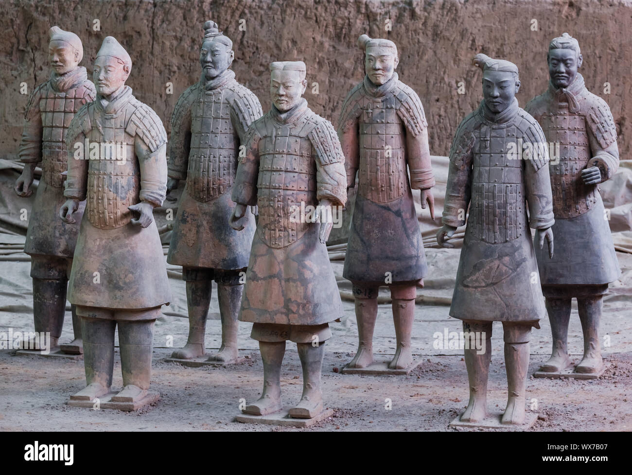 Krieger der berühmten Terrakotta-armee in Xian, China Stockfoto