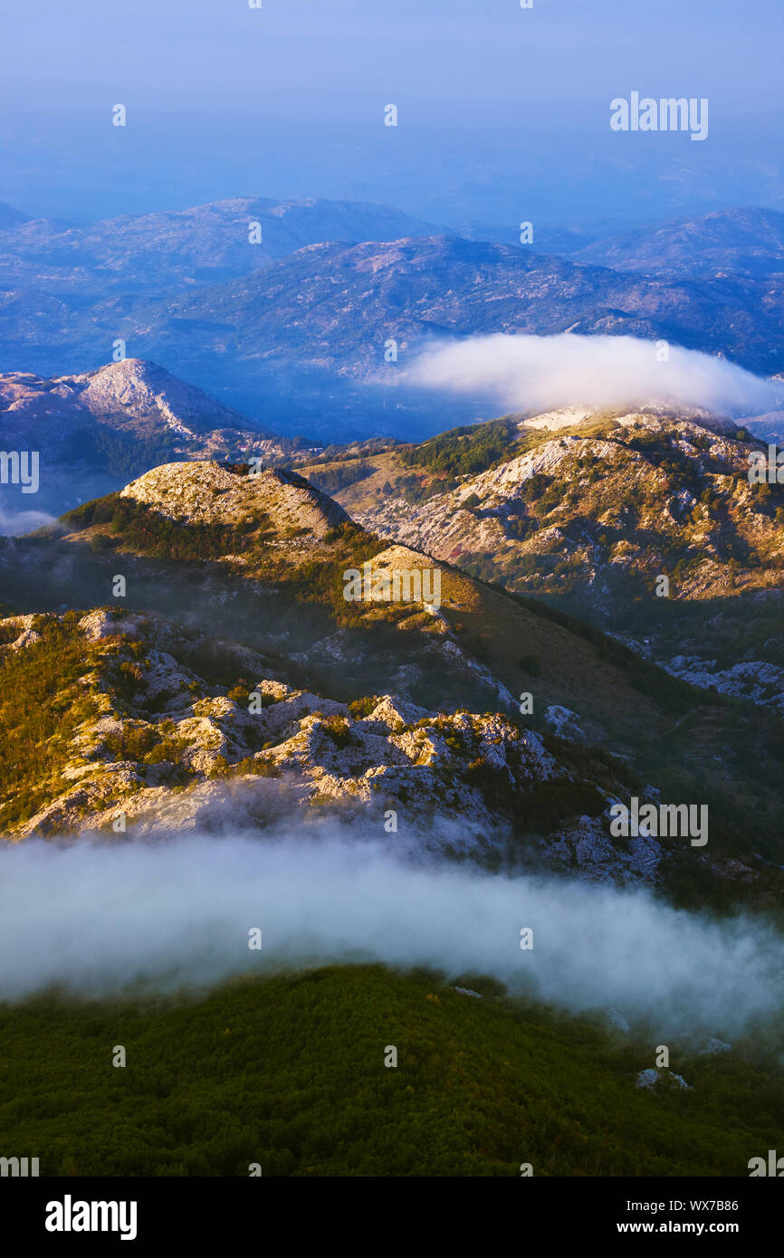Lovcen Nationalpark bei Sonnenuntergang - Montenegro Stockfoto