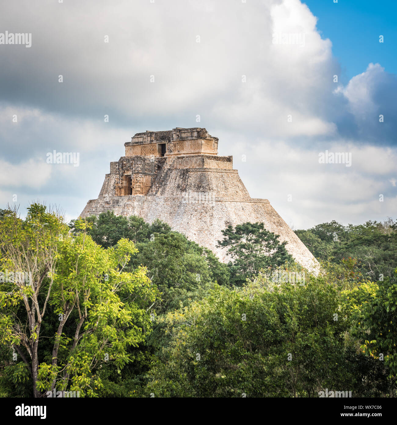 Pyramide des Zauberers in Uxmal, Yucatan, Mexiko Stockfoto
