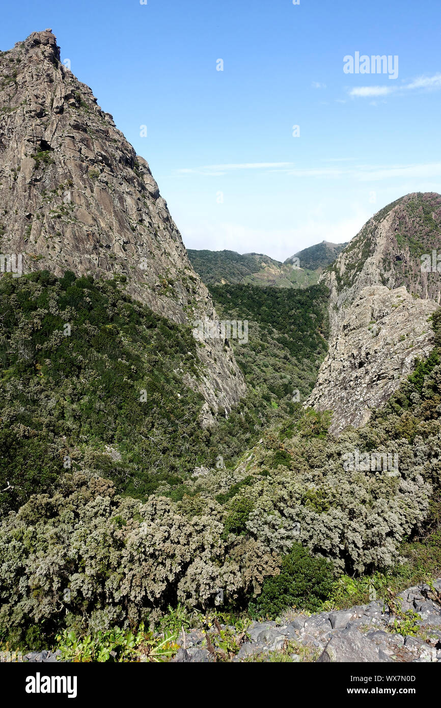 Los Roques Naturdenkmal auf der Kanarischen Insel La Gomera. Stockfoto