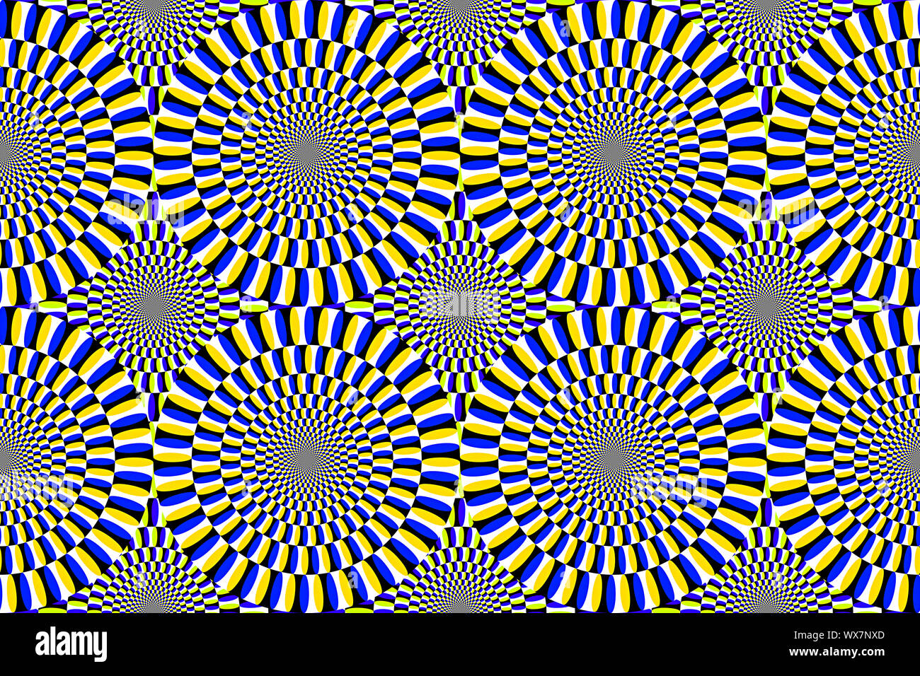 Optische Illusion bewegliche Kreise Stockfoto