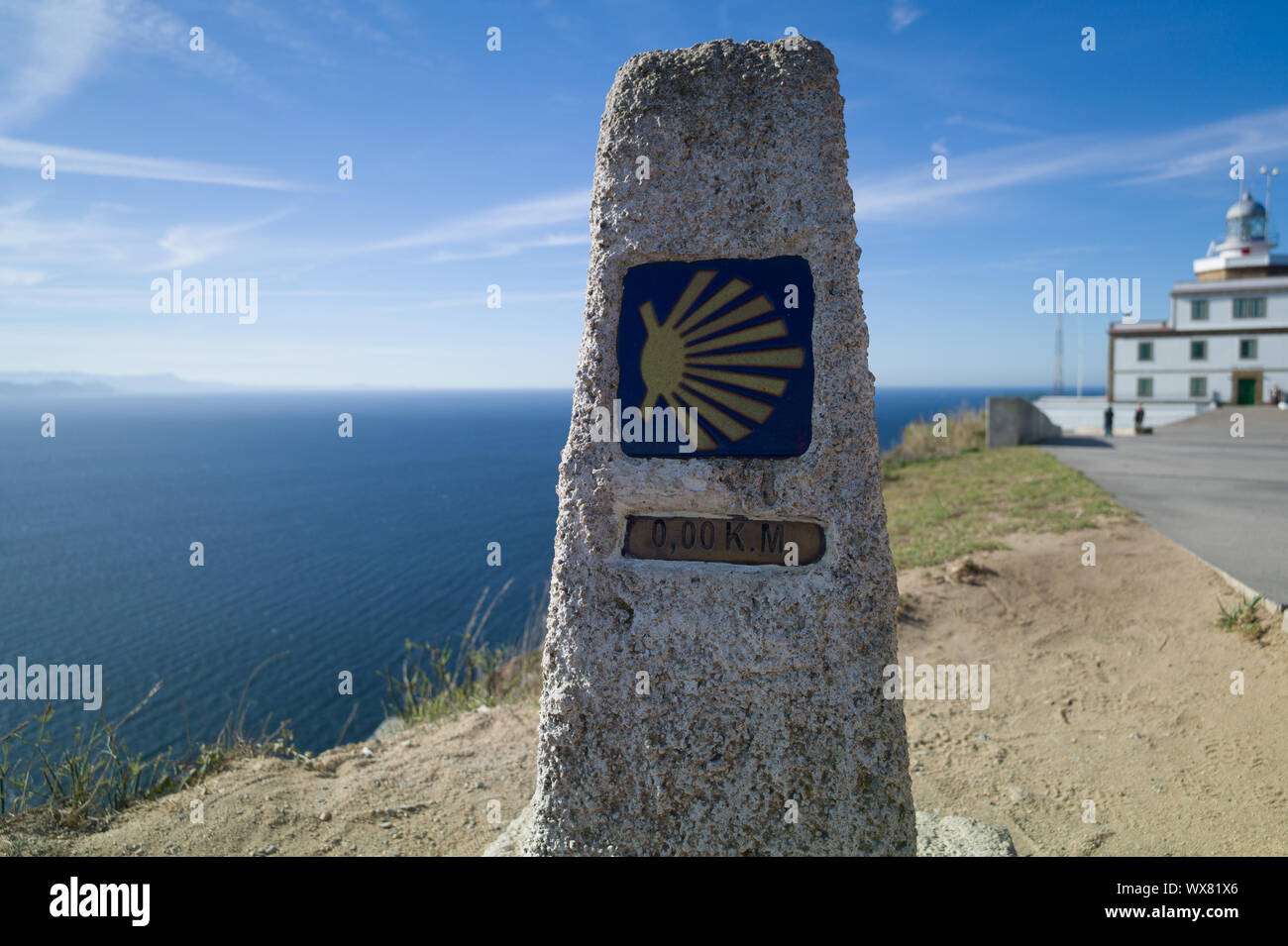 Mojon und Stiefel in Finisterre Stockfoto