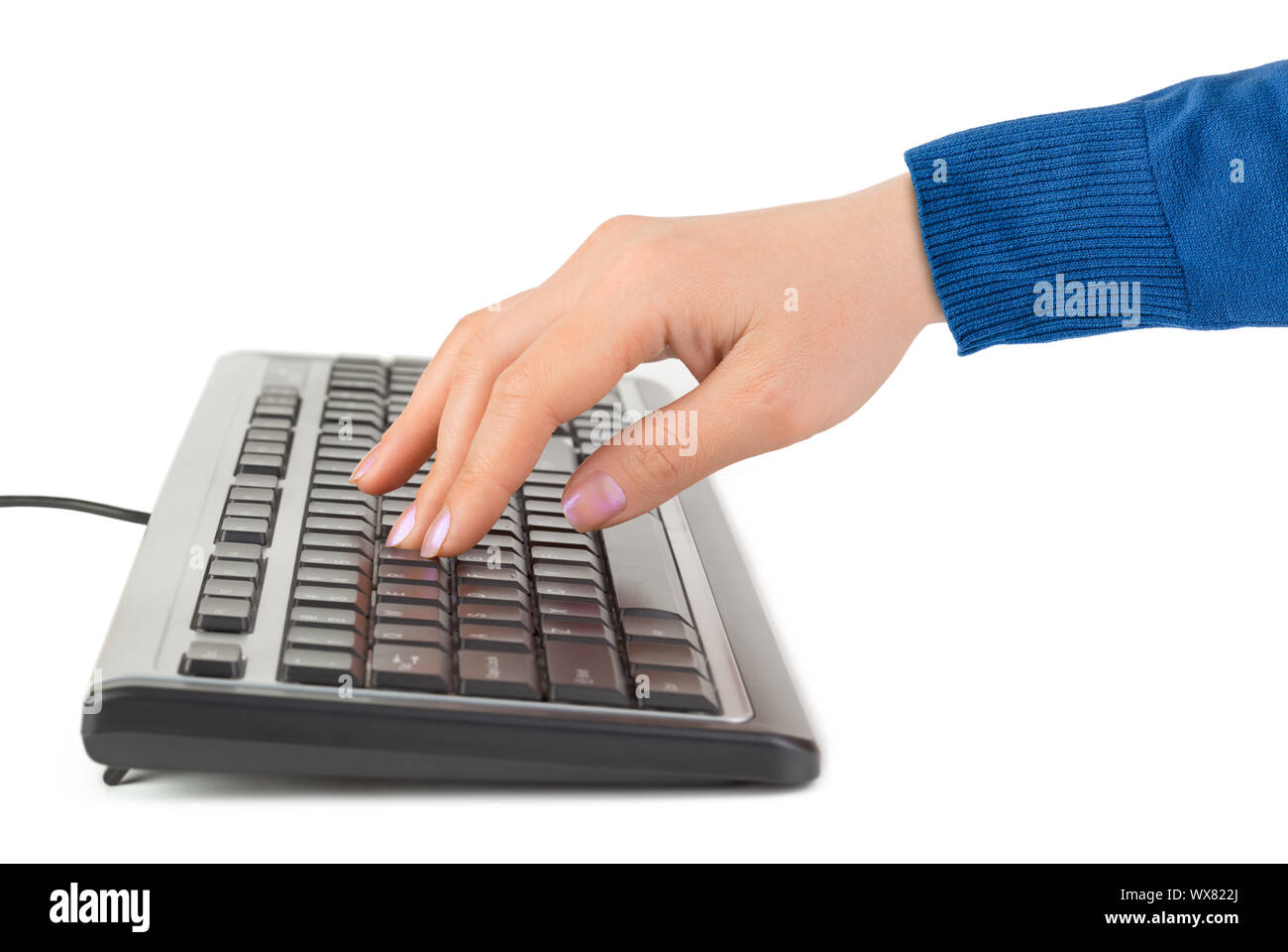 Computer-Tastatur und hand Stockfoto