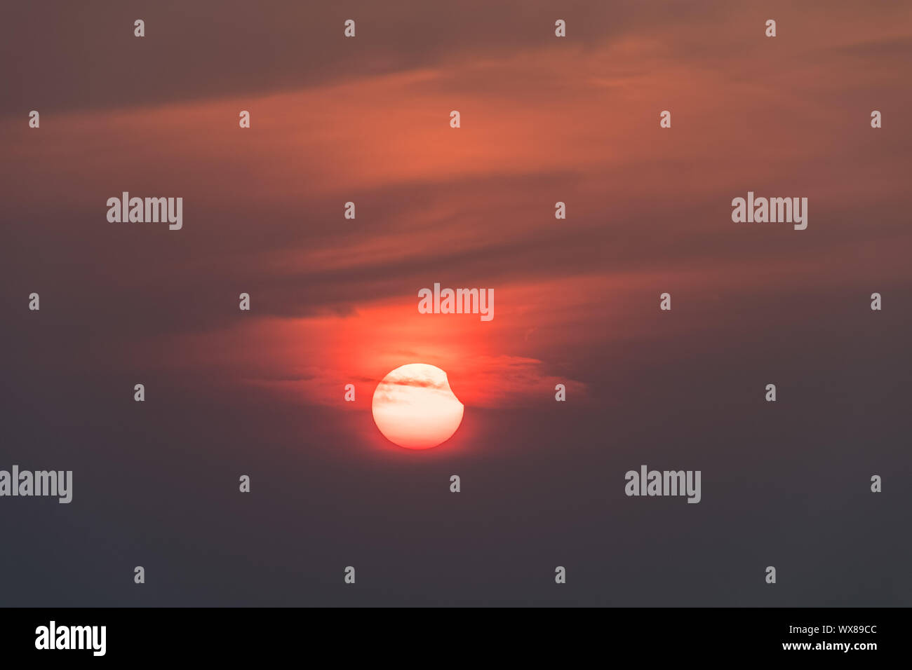 Partielle Sonnenfinsternis Stockfoto