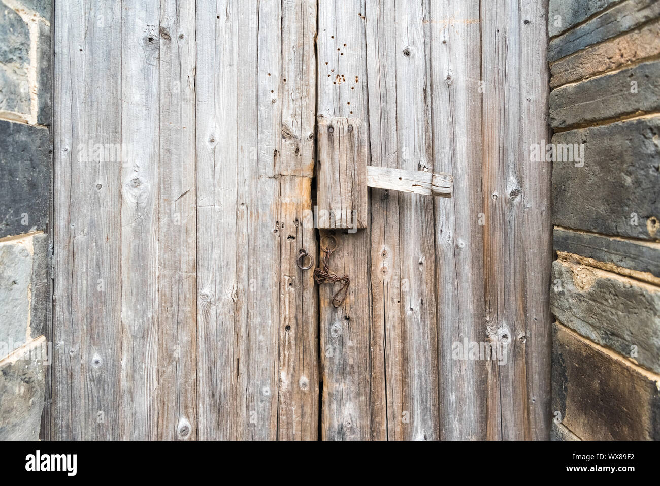 Alte Holztür closeup Stockfoto