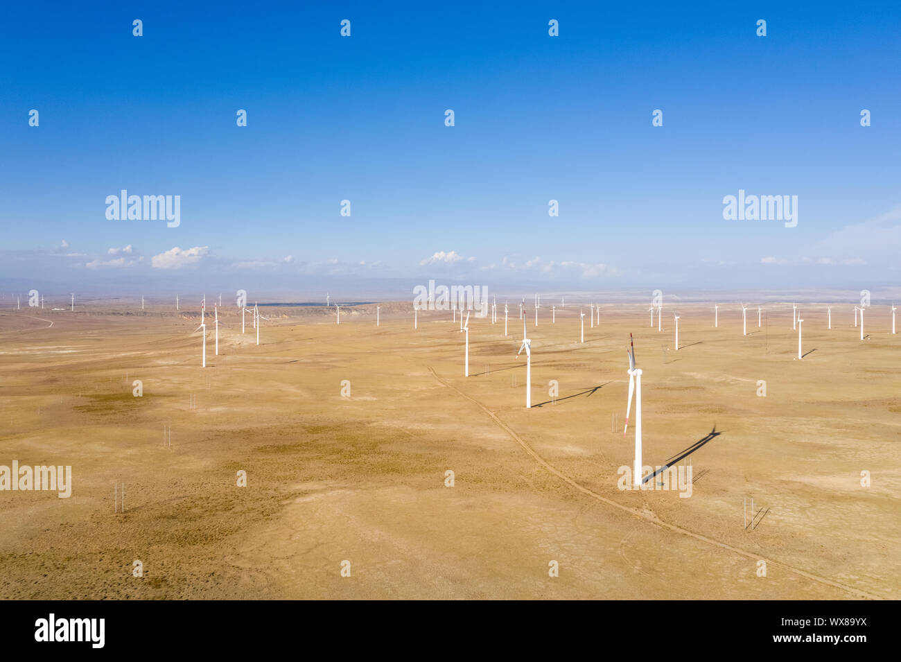 Luftaufnahme von Windparks Stockfoto