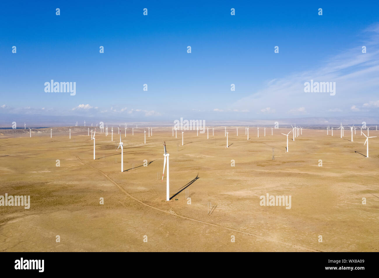 Luftaufnahme von Windparks Stockfoto