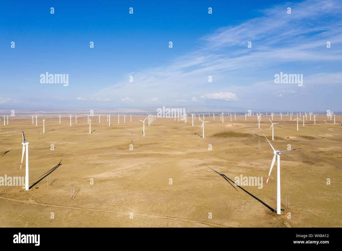 Luftaufnahme von Windparks Stockfoto
