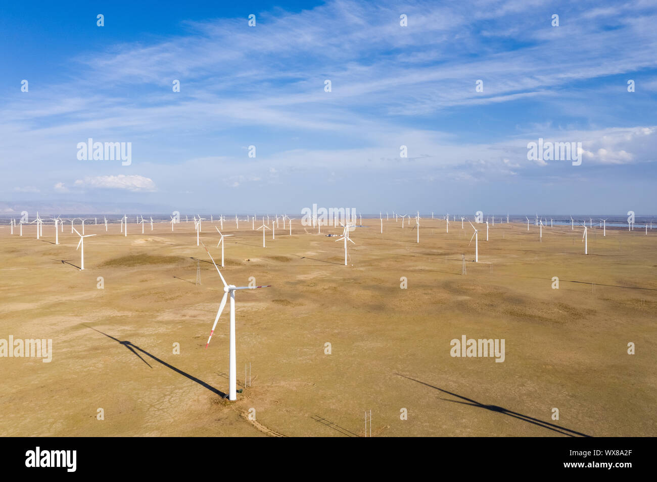 Luftaufnahme von Windparks Stockfoto