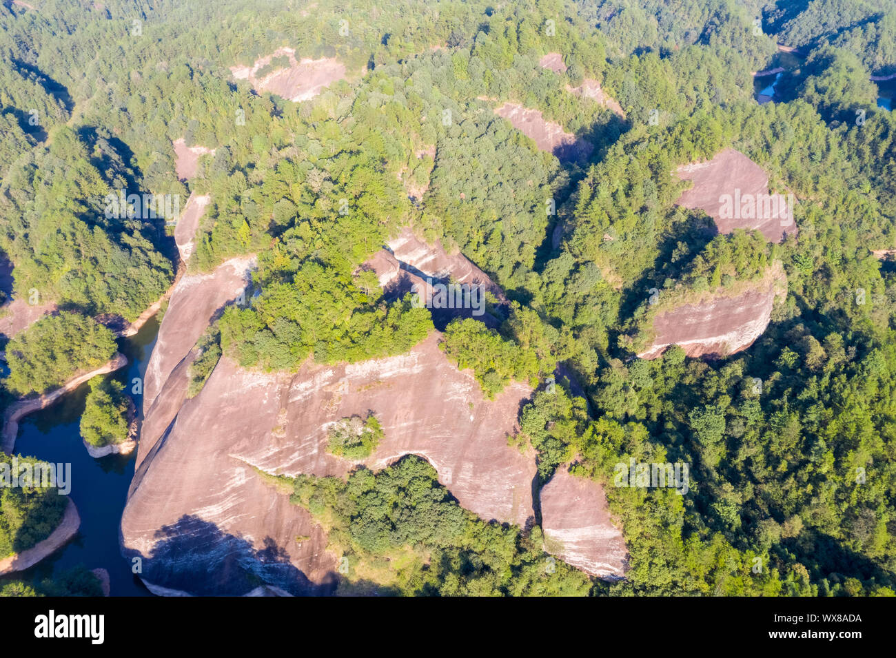 Luftaufnahme von danxia Relief Stockfoto