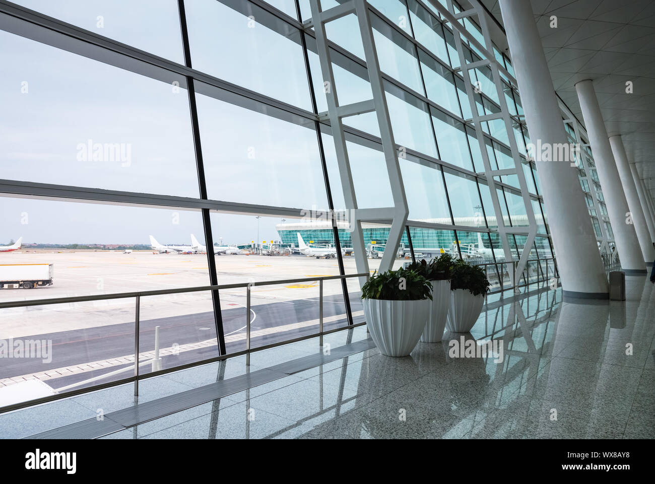 modernen Flughafen Szene Stockfoto