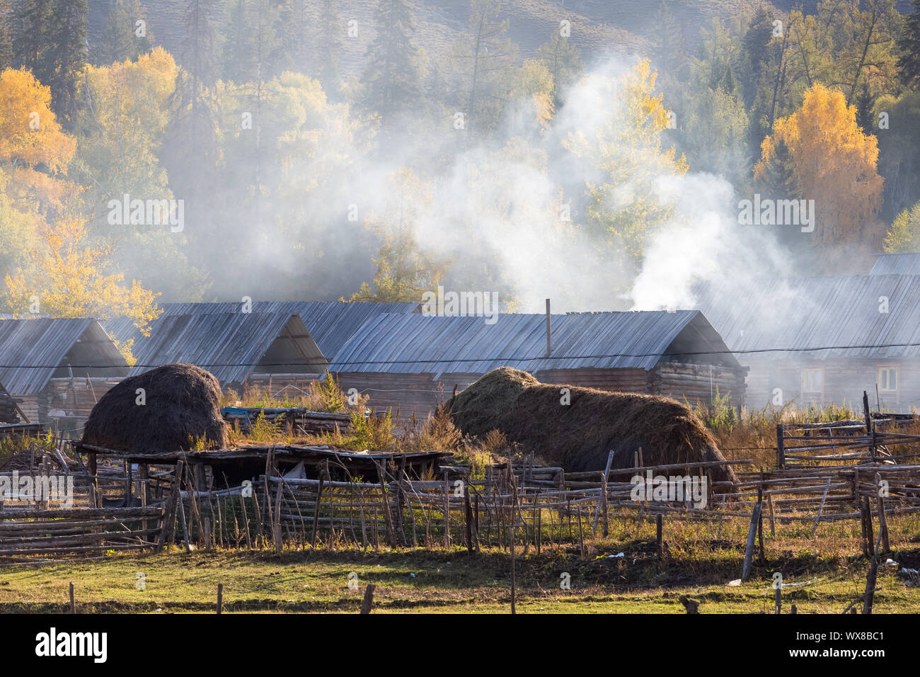 Xinjiang baihaba Dörfer closeup Stockfoto