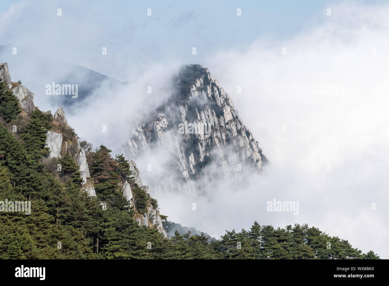 Wolken Nebel im Tal Stockfoto