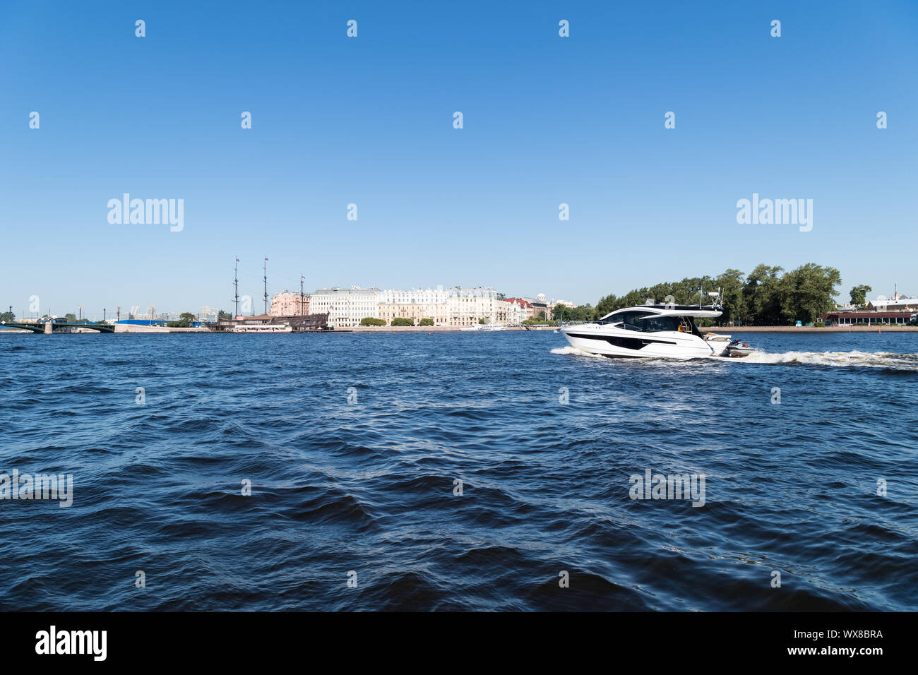 Schönen Fluss Newa Landschaft Stockfoto