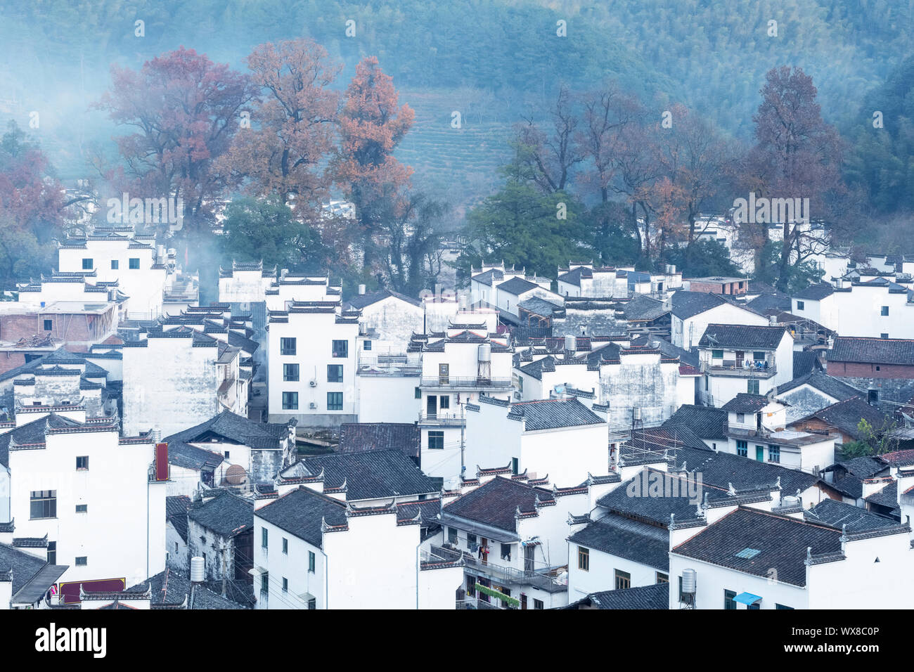 Shicheng Dorf im späten Herbst Stockfoto