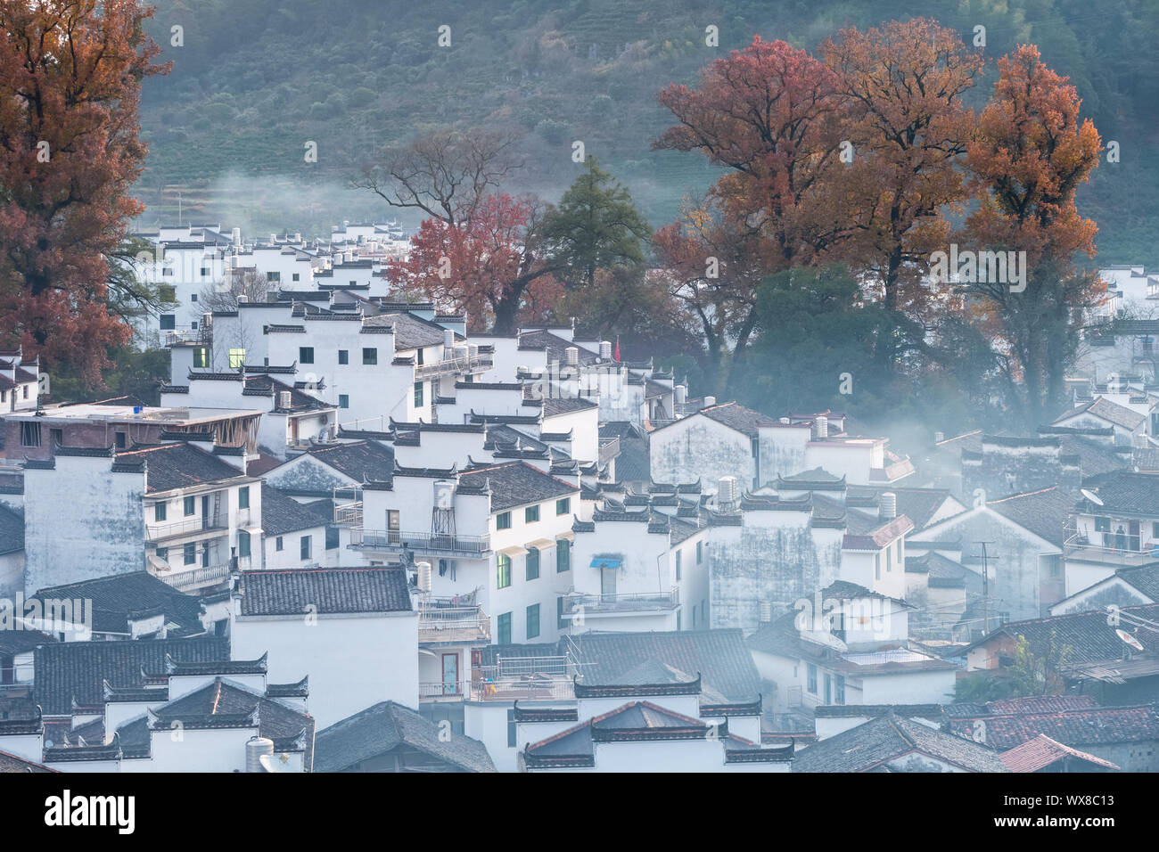 Shicheng Dorf in den frühen Morgenstunden Stockfoto