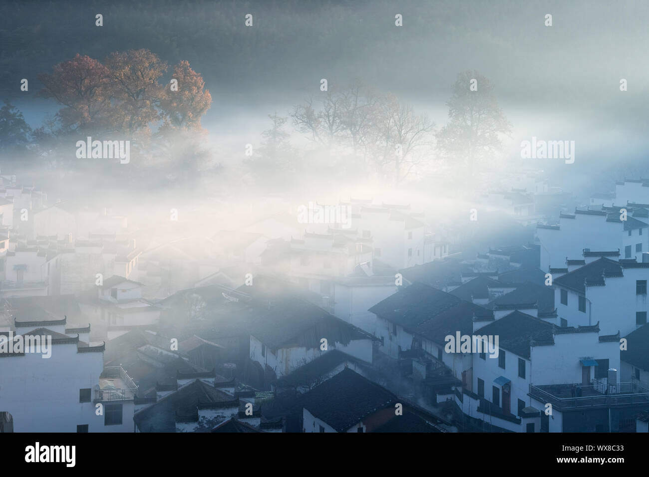 Wuyuan shicheng Dorf im Herbst Stockfoto