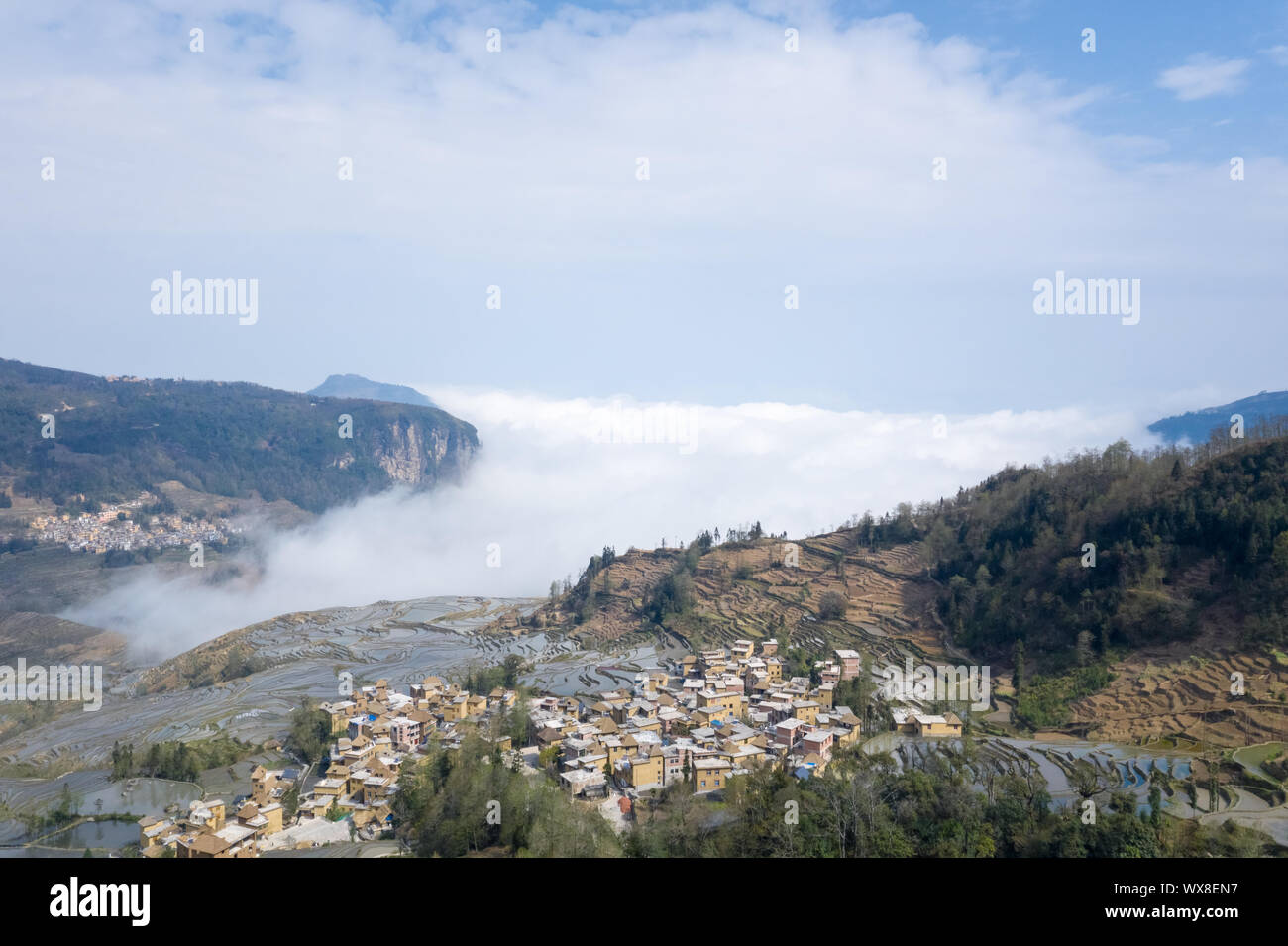 Yuanyang Hani terrassierten Bereich Landschaft Stockfoto
