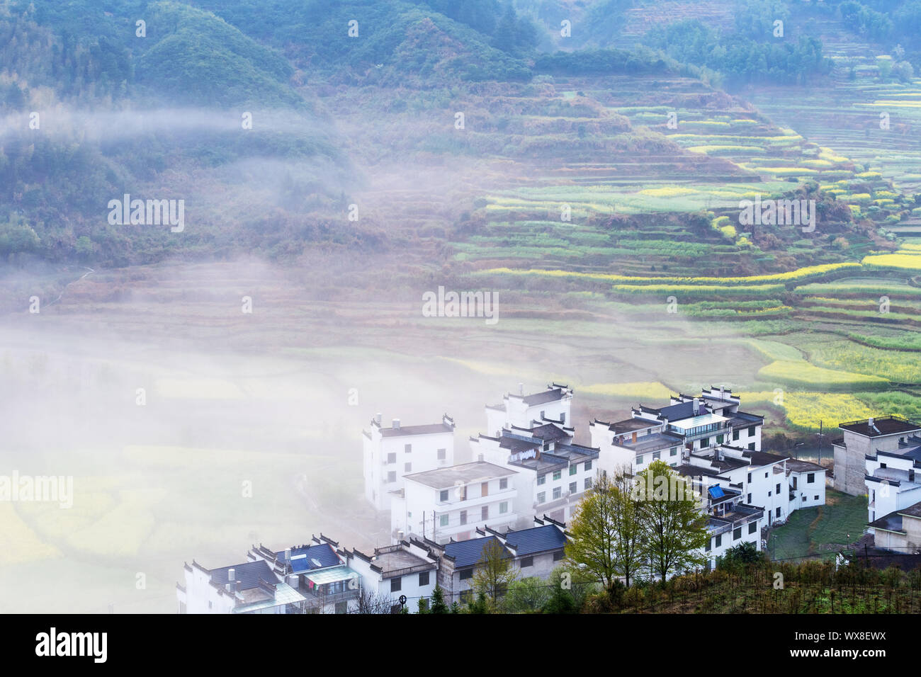Schöne ländliche Landschaft in wuyuan Stockfoto