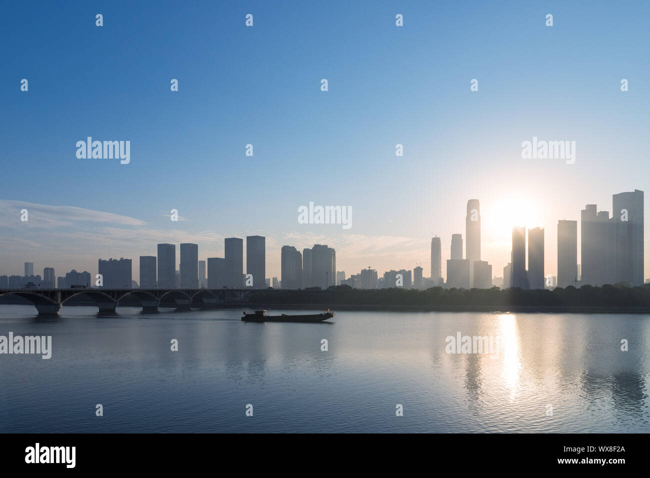 Changsha skyline Silhouette Stockfoto