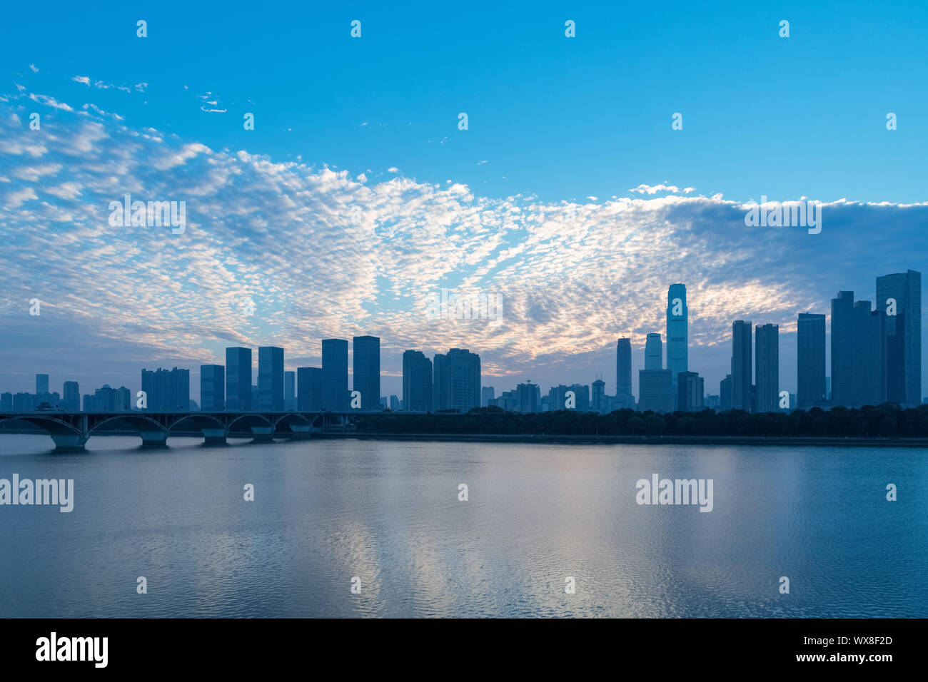 Changsha Stadtbild in den frühen Morgenstunden Stockfoto