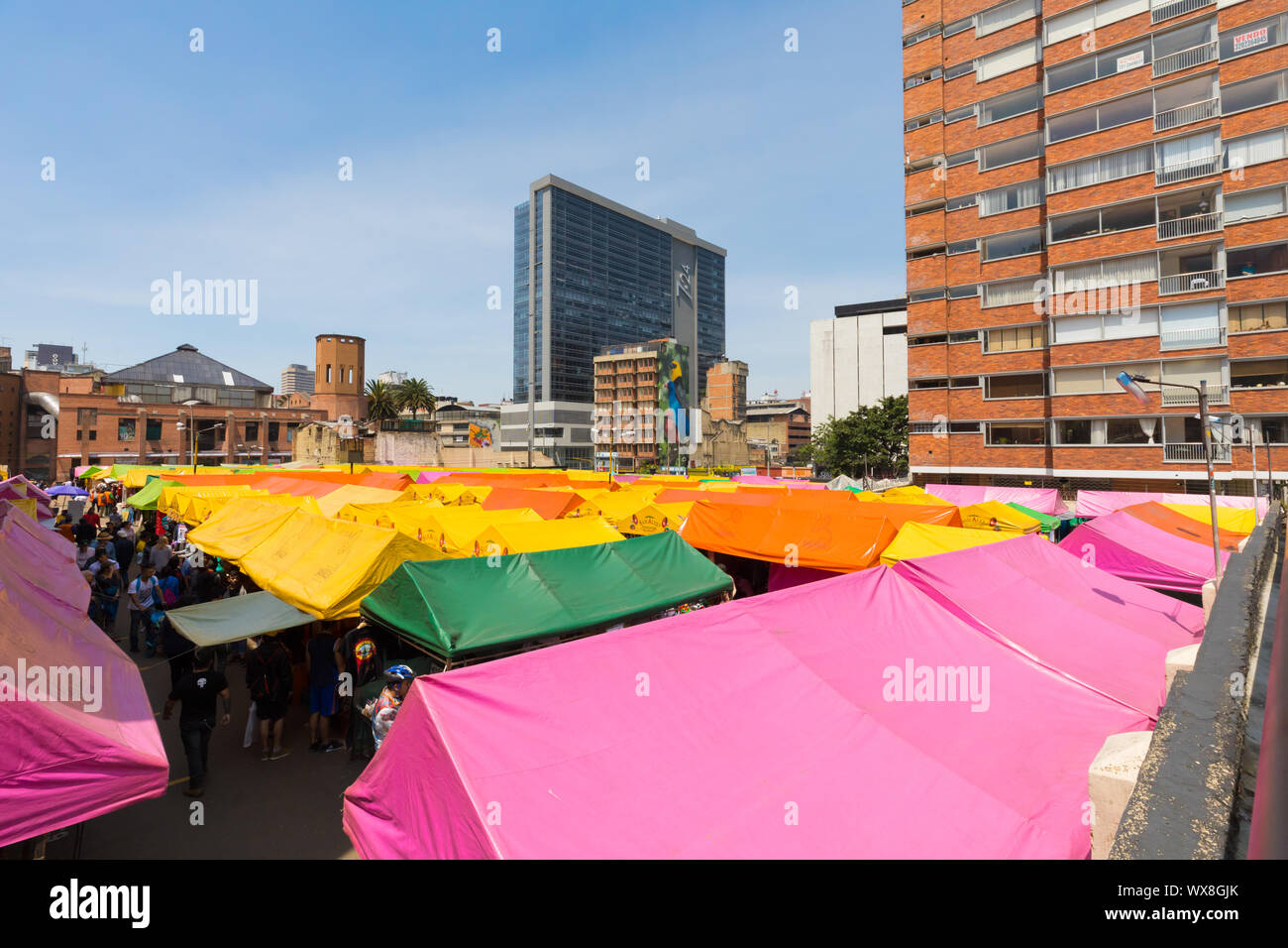 Bogota Flohmarkt von oben Santa Fe Landkreis Stockfoto