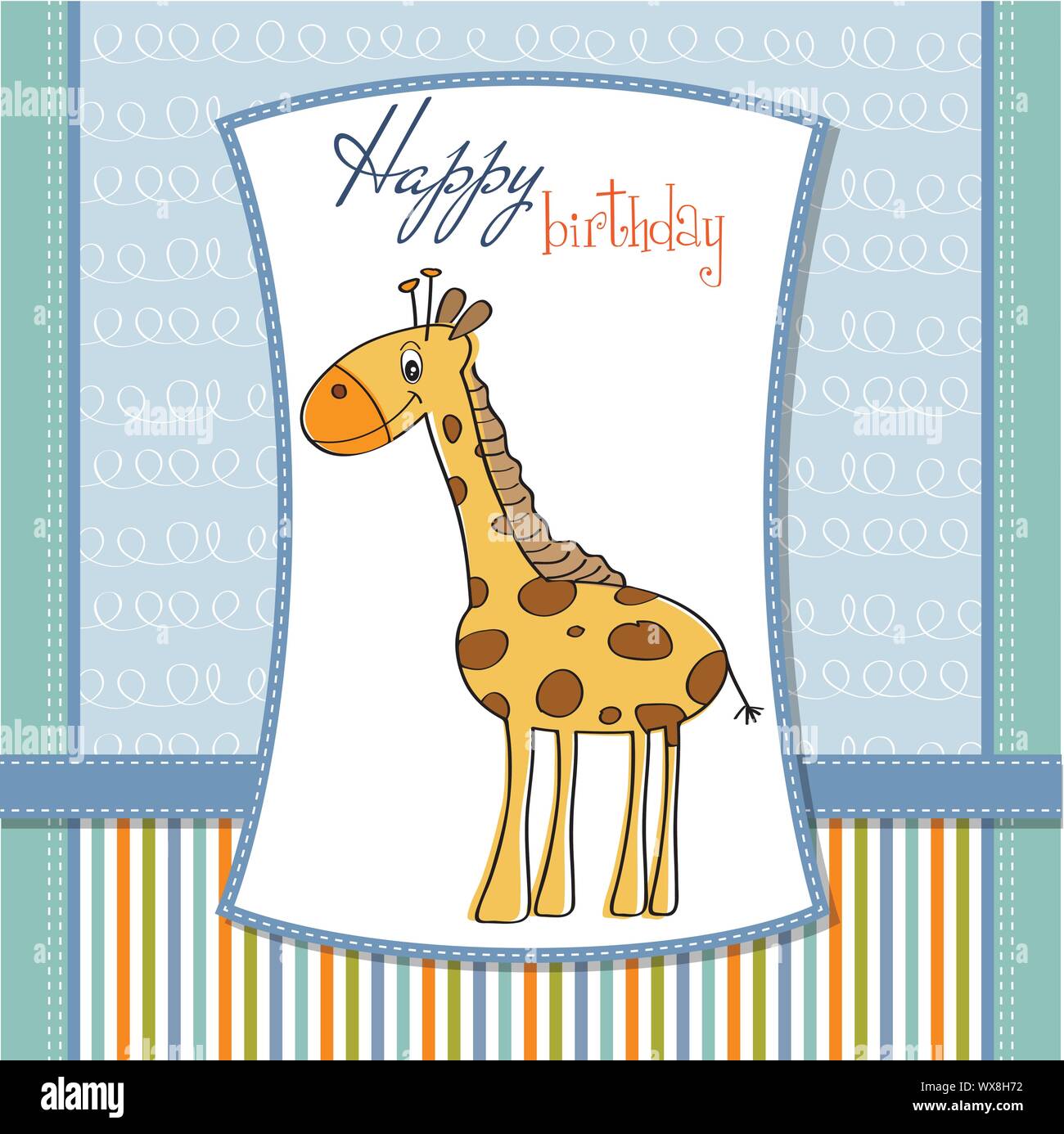 alles Gute zum Geburtstagskarte mit schönen giraffe