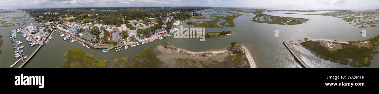 Antenne 360 Grad Panorama von Murrells Inlet in South Carolina und die Küste. Stockfoto
