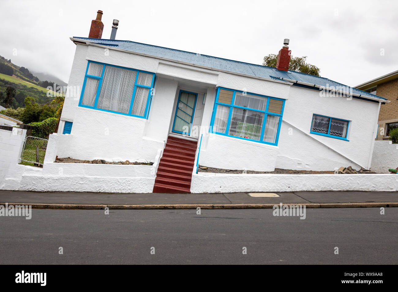 Ein Haus an der sehr steilen Baldwin Road Stockfoto